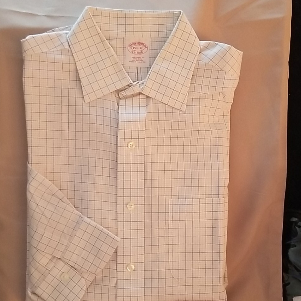 Brook's Brothers Dress Shirt Non-Iron 15.5-32